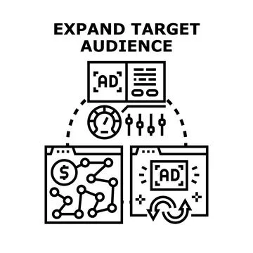 Expanding target audience for digital advertisement campaigns Stock Illustration