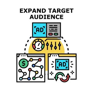 Expanding target audience for digital advertisement campaigns Stock Illustration