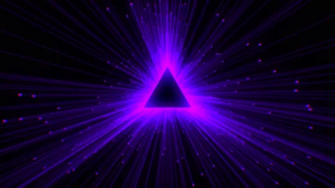 Expanding Triangle on black background Video stock 148398992