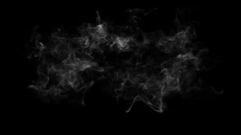 Expanding white smoke cloud animation on black background Stock Footage 302477890