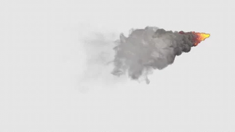 Expanding White Smoke Cloud With Flame And Alpha Stock Footage 339301819