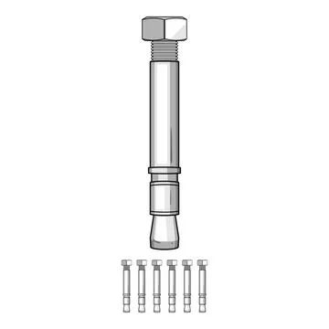 Expansion anchor bolt for secure fixing in materials 스톡 일러스트