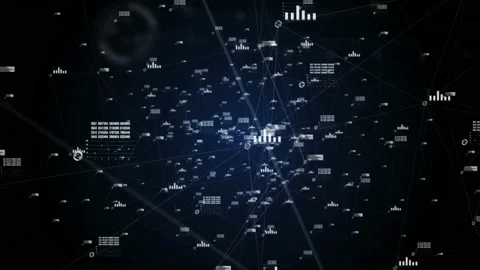 Expansion of global networks and data connections. Blue colour. 4K Video stock 93932779