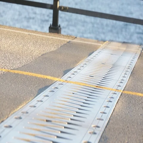 Expansion joint on the bridge Stock Footage 69511098