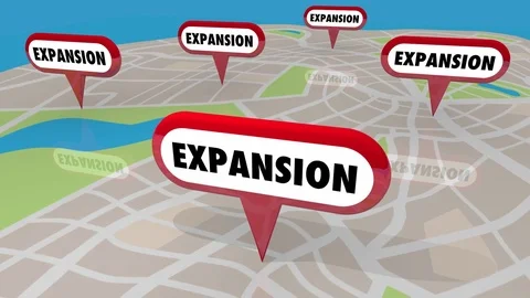 Expansion New Locations Map Pins Opening More 3d Animation Video stock 80616022