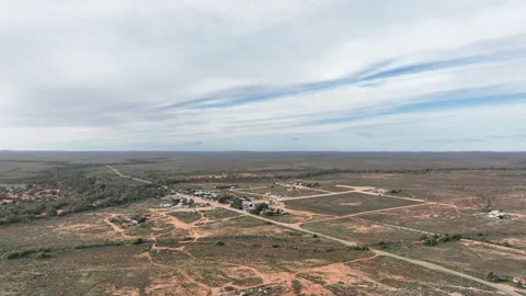 Expansive aerial drone view over the historic outback settlement of Silverton Video stock 342338142