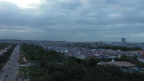 Expansive Aerial Panorama of Batam's Dynamic Urban Core, Showcasing Bustlin.. Stock Footage 339037010