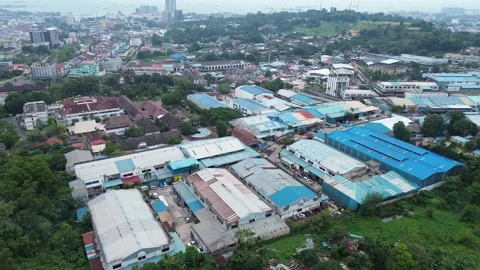 Expansive aerial view showcasing vibrant urban development 動画素材 319459439