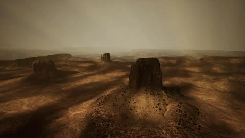 Expansive arid wilderness stretching beyond distant horizons Stock Footage 340664941