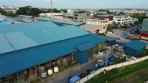 Expansive Drone Perspective Showcasing a Contemporary Industrial Production.. Stock Footage 339033494