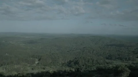 Expansive forested hills and clouds in Sunshine Coast Hinterland, Australia Stock Footage 341295586