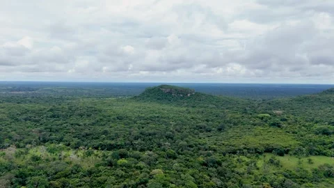 Expansive Green Landscape with Cerro Azul Under Overcast Sky Video stock 336561422