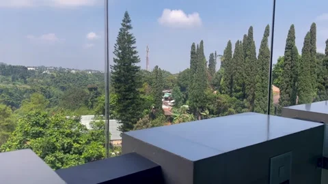 Expansive high angle view of a lush green valley. Stock Footage 320477454