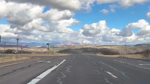 Expansive Highway with Mountain Views Stock Footage 276192758