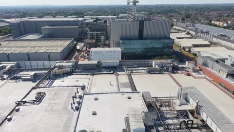 Expansive Modern Data Center Facility From Aerial Perspective Stock Footage 338012373