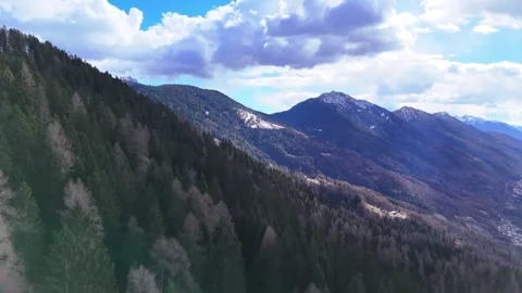 Expansive Mountain Ranges and Dense Forested Slopes Stock Footage 315090241