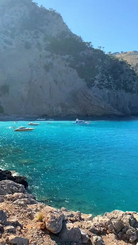 Expansive ocean view in the Balearic Islands, Mallorca, Spain. Stock Footage 293228042