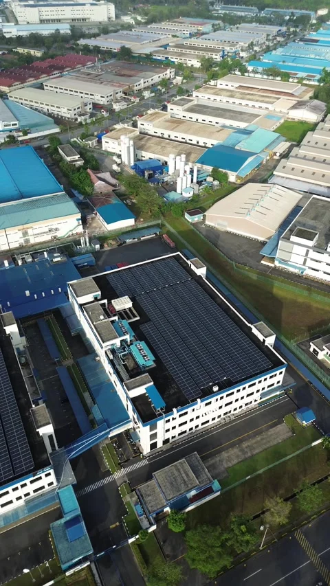 Expansive Overhead Glimpse of a Thriving Industrial Park Showcasing Commerc.. Video stock 339040217