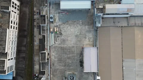 Expansive Overhead View of a Modern Industrial Estate, Featuring Varied Arc.. Stock Footage 339031902