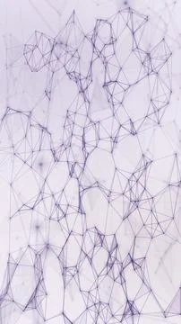 An expansive pattern of delicate violet wireframe shapes and connected poin.. Stock Illustration