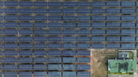 Expansive Photovoltaic Array Capturing Sun's Radiant Power for Sustainable .. Video stock 335206724