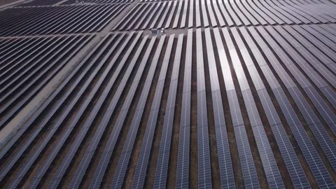 Expansive Solar Farm Capturing Renewable Energy Stock Footage 282930575