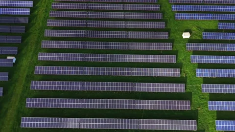 Expansive solar panel field in a rural location viewed from above Stock Footage 325087249