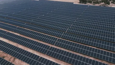 Expansive Solar Power Field in Rural Landscape Stock Footage 282930258