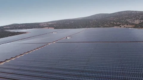Expansive Solar Power Plant in Turkish Countryside Stock Footage 282930324