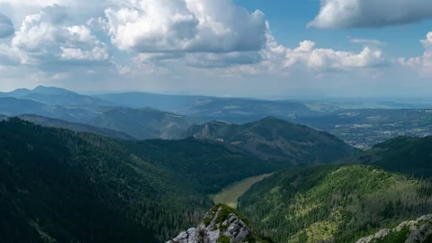 Expansive Summer Views of Tatra Landscape - Cloudscape Timelapse Stock-Footage 291716048