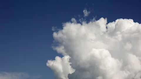 Expansive timelapse of dynamic clouds moving quickly on a sunny day, sky fills Stock Footage 287869398