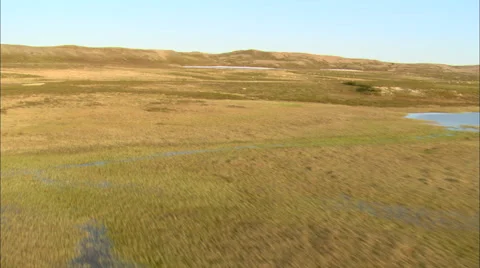 Expansive Tundra with Lake Stock Footage 44693252