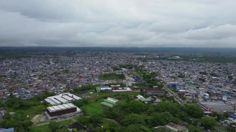 Expansive urban development and traffic circulation in the outskirts of Stock Footage 308045308