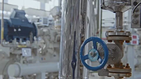The expansive valve is blue. The distribution hub. Unadulterated manufacturing. Stock Footage 316143142