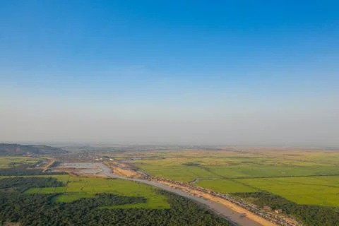 Expansive view over Tonle Sap countryside Stockfoto's