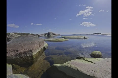 Expansive view of serene pools and remote islands during daylight Stock Footage 321658561