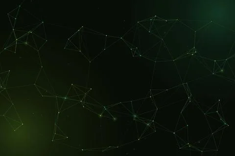 An expansive web of subtle green lines and points forms an interconnected p.. 스톡 일러스트