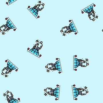 Expat lifestyle vector seamless pattern Stock Illustration