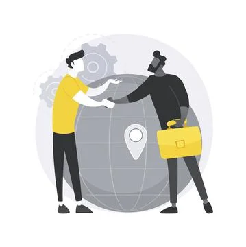 Expat work abstract concept vector illustration. Stock Illustration