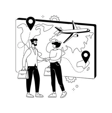 Expat work abstract concept vector illustration. Stock Illustration