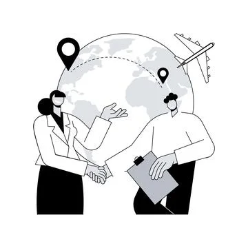 Expat work abstract concept vector illustration. Stock Illustration