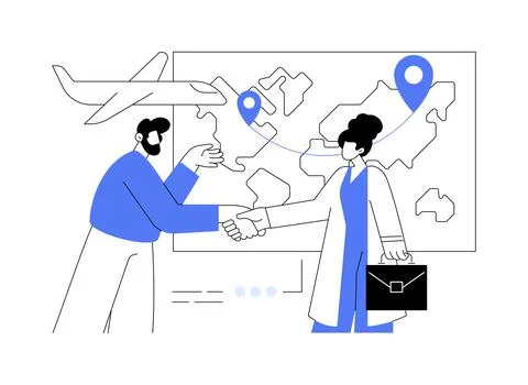 Expat work abstract concept vector illustration. Stock Illustration