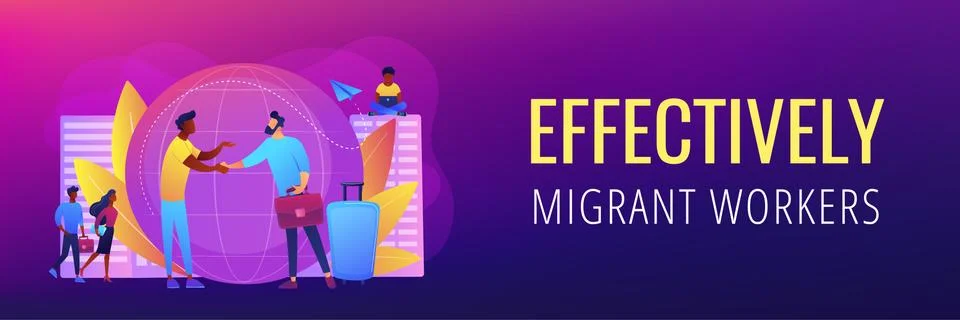Expat work concept banner header. Иллюстрация