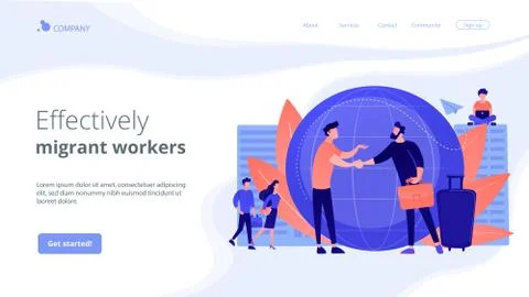 Expat work concept landing page Stock Illustration