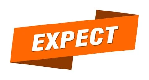 Expect banner template. expect ribbon label sign Stock Illustration