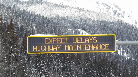 Expect Delays Winter Electronic Sign Stock Footage 37688431