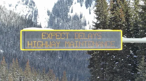 Expect Delays Winter Electronic Sign Stock Footage 37688961
