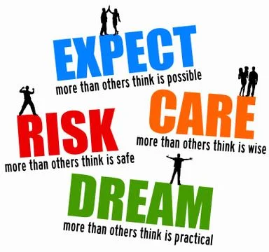 Expect risk dream Stock Illustration