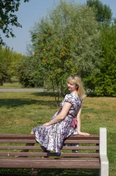 Expectant mother in the Park Stock Photos