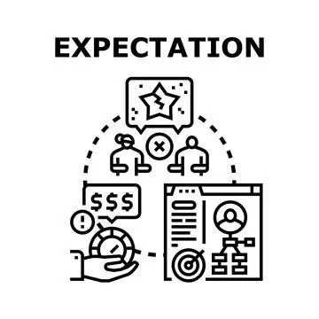 Expectation concept with user feedback and business goals Stock Illustration